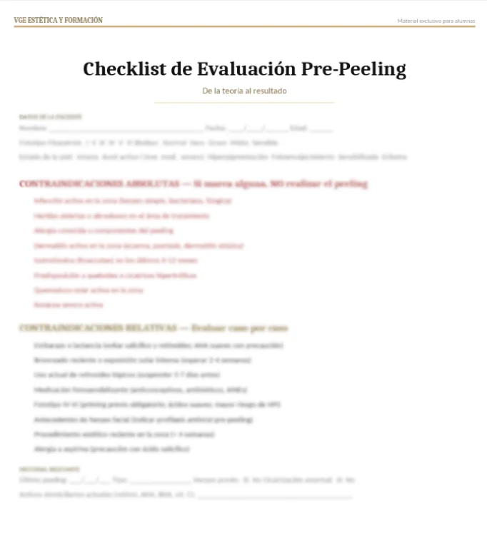 Checklist pre-peeling